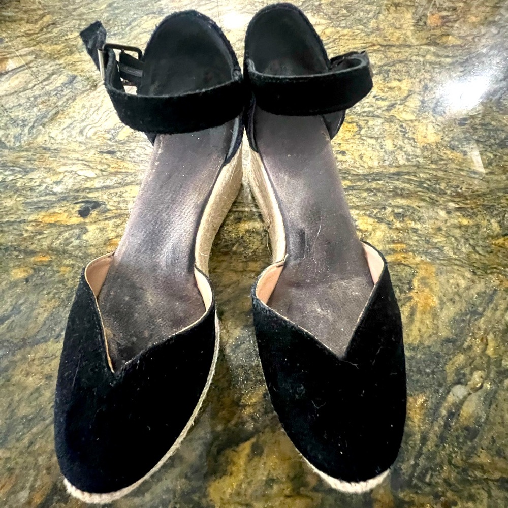 black suede  espadrilles.